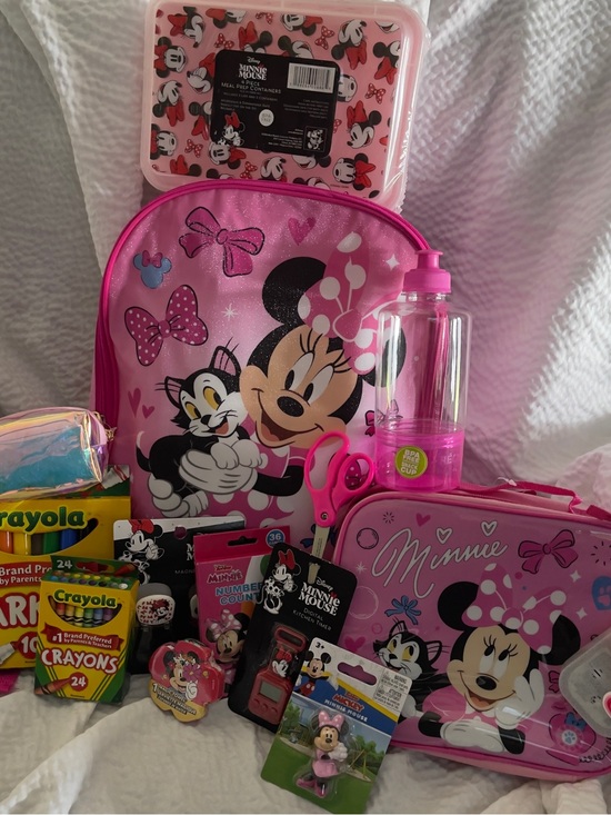 Disney Other - Disney Minnie Mouse Pink School Set with Backpack, Lunchbox & Accessories